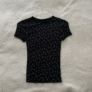Black shirt with flower print, only uses a few times